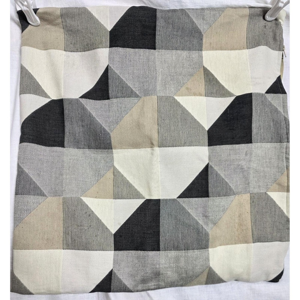 IKEA SVARTHÖ 20" x 20" Pillow Sham Cover Geometric Black Gray Beige